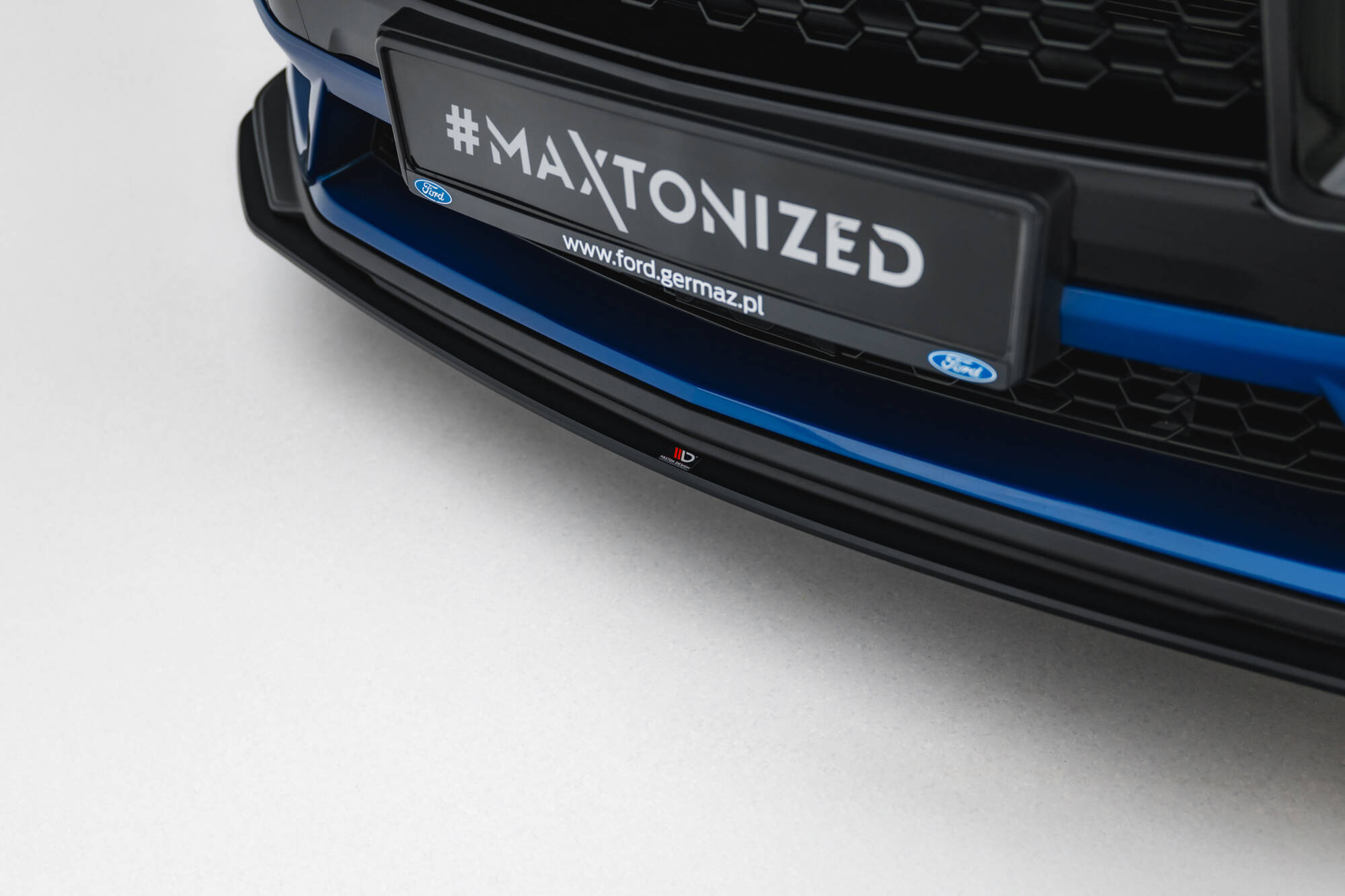 Street Pro Voorspoiler Ford Mustang GT MK7 Maxton Glanzend zwart