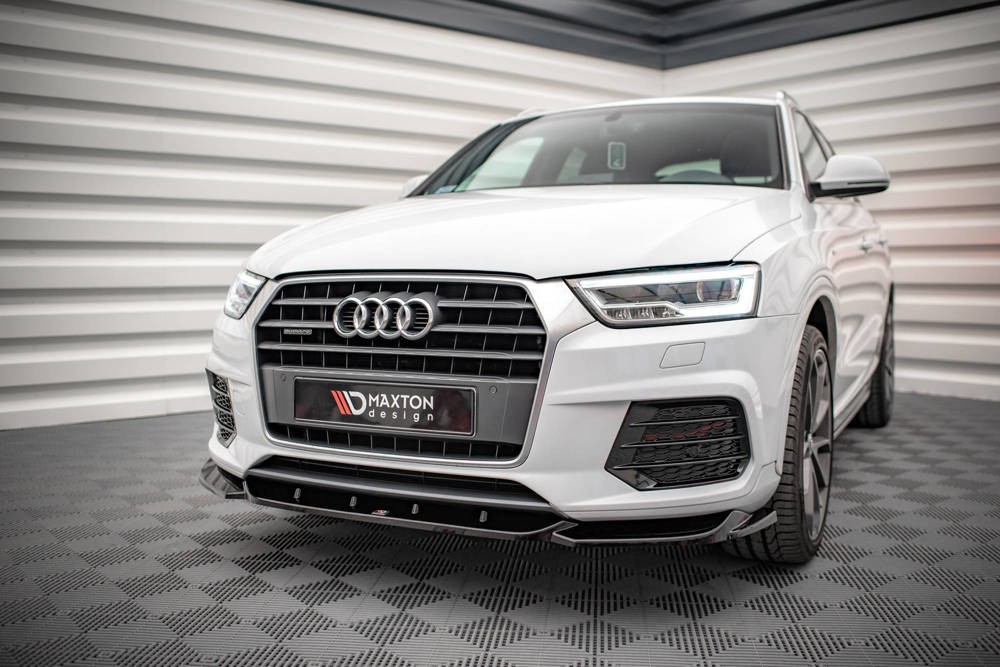 Voorspoiler V.1 Audi Q3 S-Line 8U FL Maxton Glans Zwart