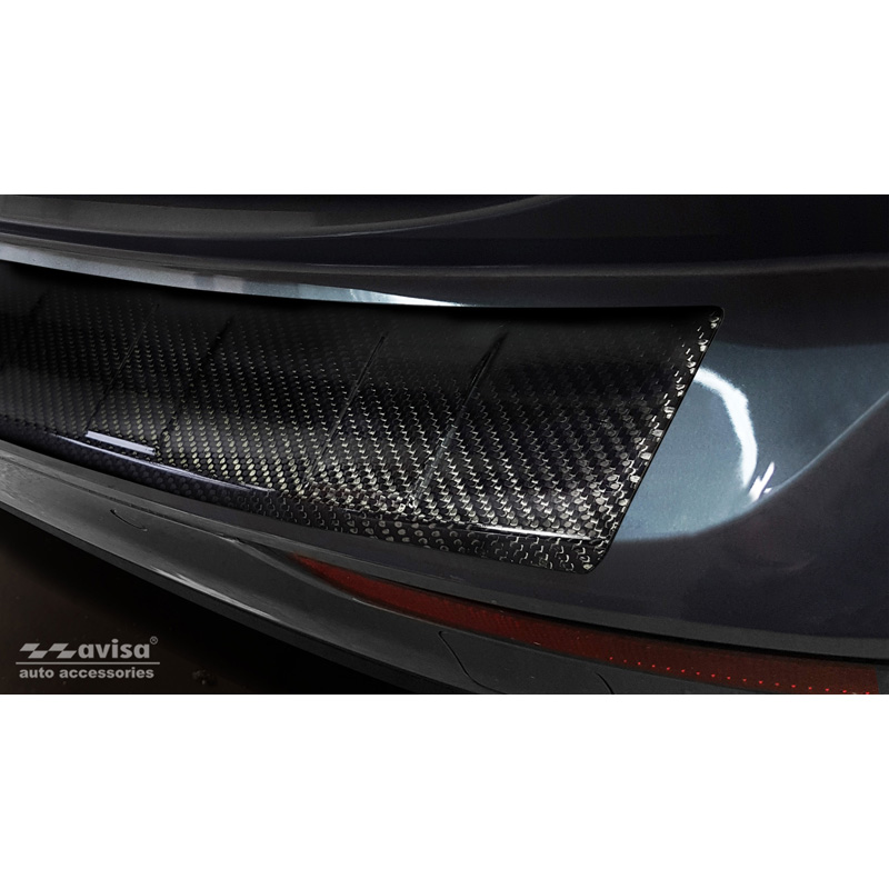 Echt 3D Carbon Achterbumperprotector  Volvo V60 2018-'Ribs' incl. Cross Country & R-Design