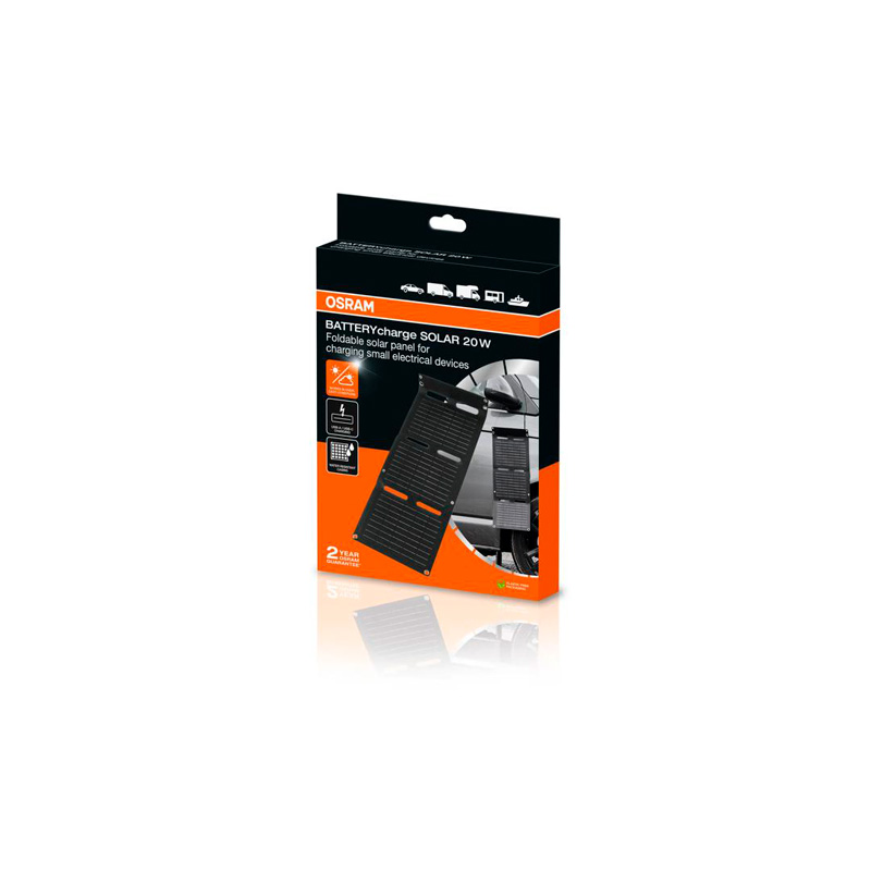 Osram BATTERYcharge SOLAR 20W - incl. USB lader Type A & Type C - Zonnepaneel