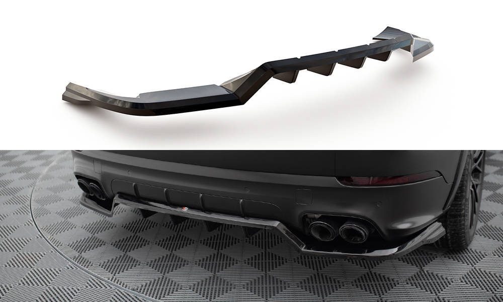 Diffuser Porsche Cayenne Sport Design 18-23 Maxton Glans Zwart