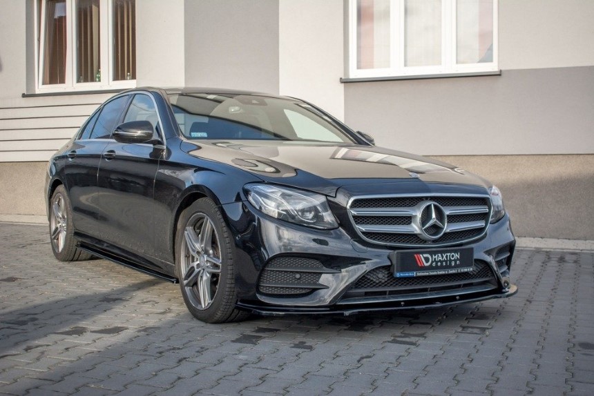 Voorspoiler Mercedes E43 AMG/AMG-Line W213 Maxton Design glans zwart