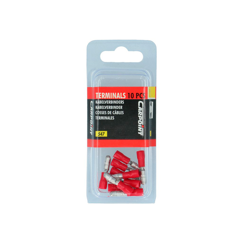 Carpoint Rondstekker 547 Rood Ø 4.0mm Blister 10-stuks