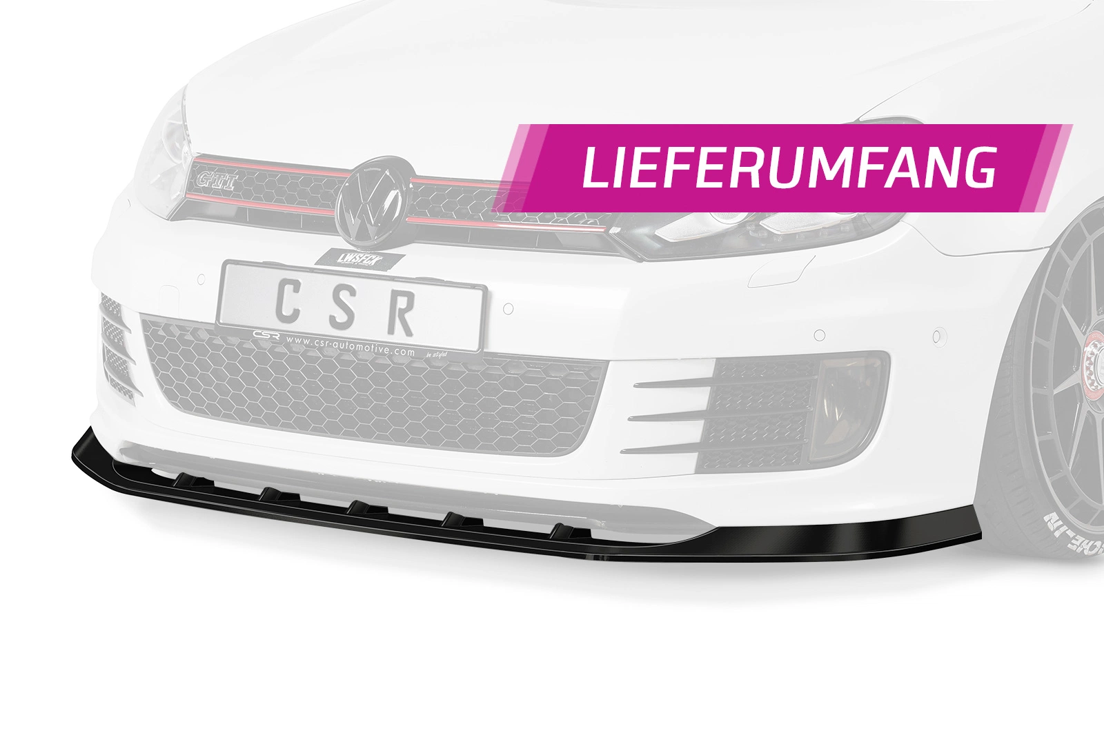 Voorspoiler VW Golf 6 GTI Edition 35 Glans Zwart – 05/2011–11/2012