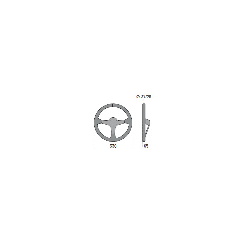 Sparco Universeel Sportstuur Champion - Zwart Leder - Diameter 330mm