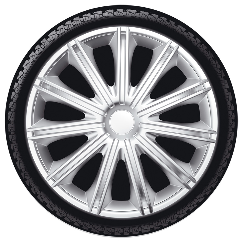 4-Delige Wieldoppenset Nero 13-inch zilver