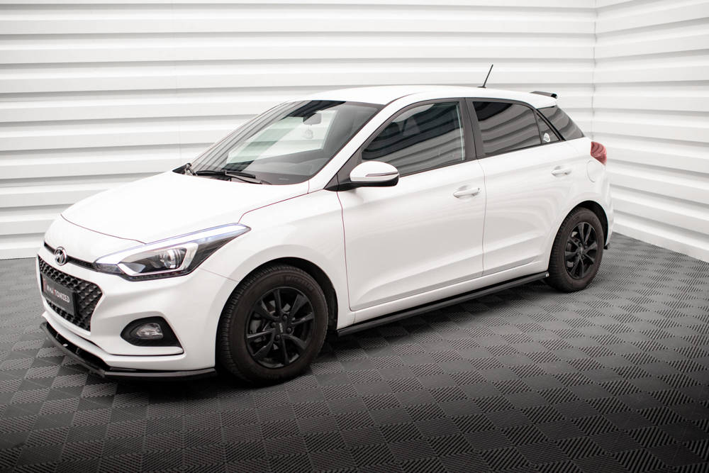Zijskirts Hyundai I20 FL  2018 - 2020 Maxton Glans Zwart
