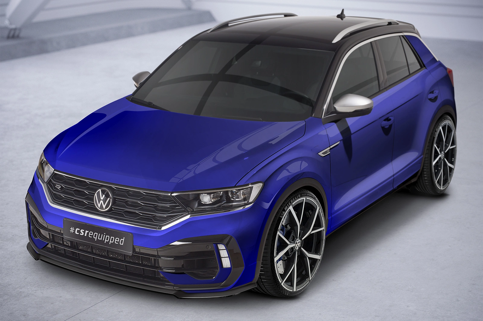 Voorspoiler VW T-Roc (A1) R Glans Zwart van CSR Automotive (2019-2021, Voor Facelift)
