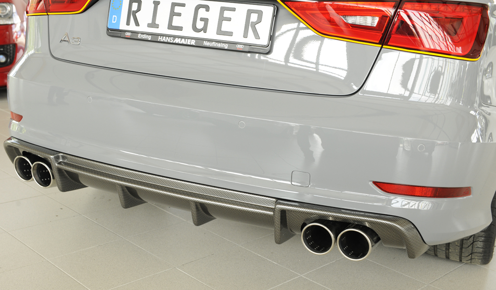 Achter Skirt Audi A3 8V 12-16 S-line Rieger Carbon Look