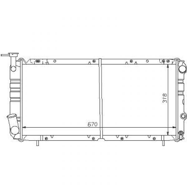 Radiator SUBARU LEGACY 95->> 670x358 2.0/2.2 4WD +/-AC