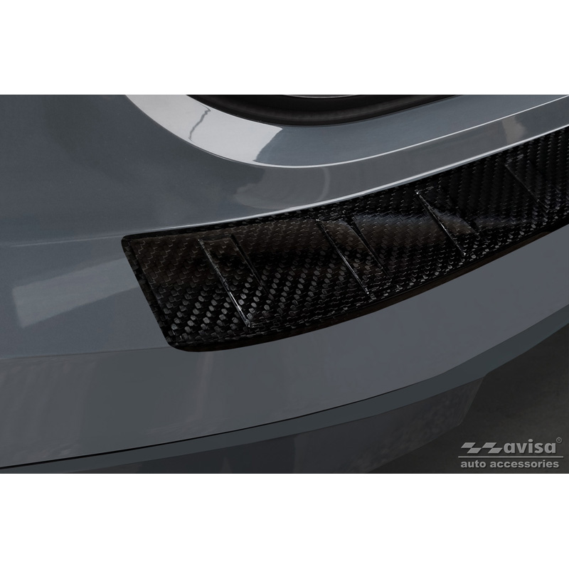 Echt 3D Carbon Achterbumperprotector  BMW iX (I20) 2021- 'Ribs'