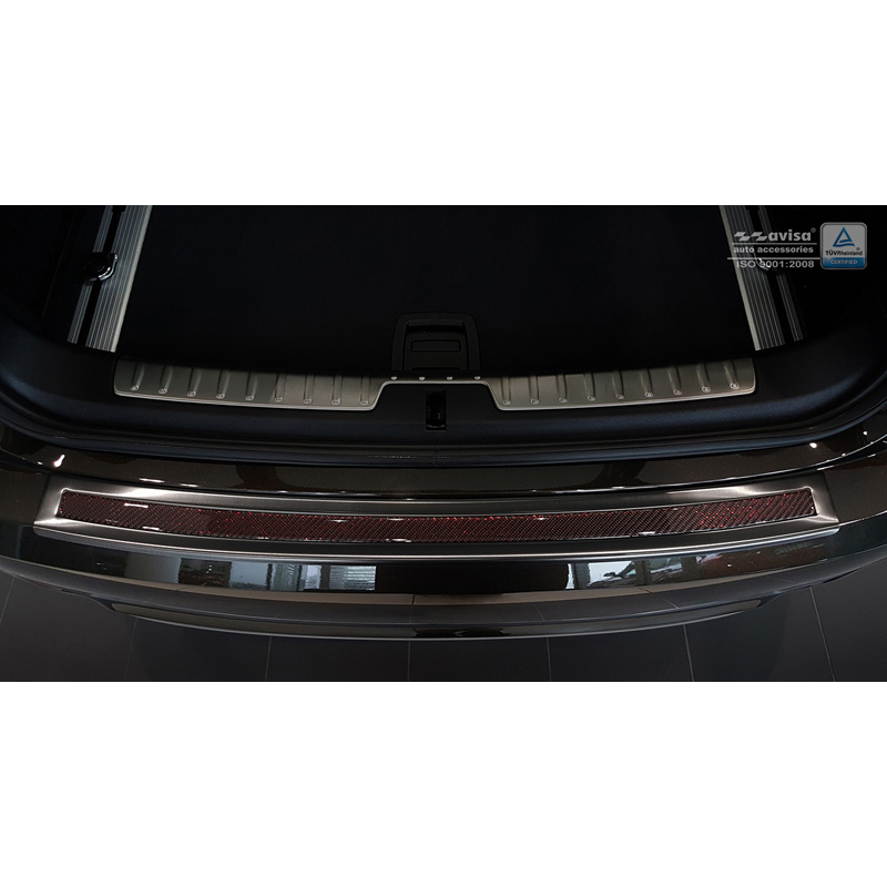RVS Achterbumperprotector 'Deluxe' BMW X6 F16 2014- Zwart/Rood-Z