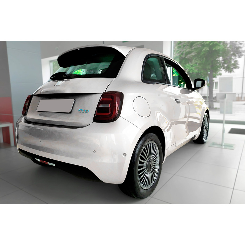 Echt 3D Carbon Achterbumperprotector  Fiat 500e Berlina, 3+1 & Cabrio 2020- 'Ribs'