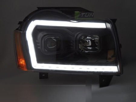 Koplampen Jeep Grand Cherokee 2005-2008 Tube Zwart