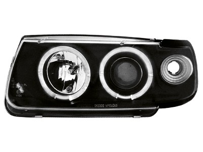 Faros VW Polo 6N Angel Eyes negro