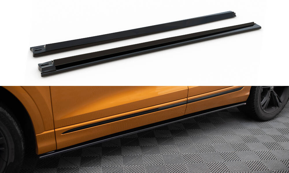 Zijskirts Audi Q8 S-Line / SQ8 Maxton Glans Zwart