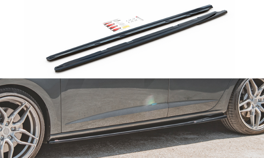 Zijskirts Seat Leon FR 5F Maxton Design glans zwart V.5