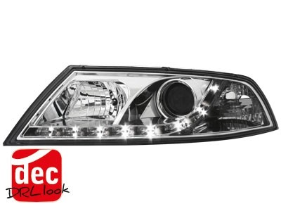 Faros Skoda Octavia 05-09 Dayline Los ojos del Diablo HID cromo
