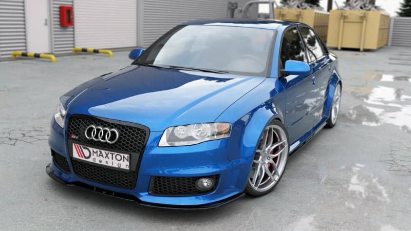 Voorspoiler Audi RS4 B7 V.2 Glanzend Zwart
