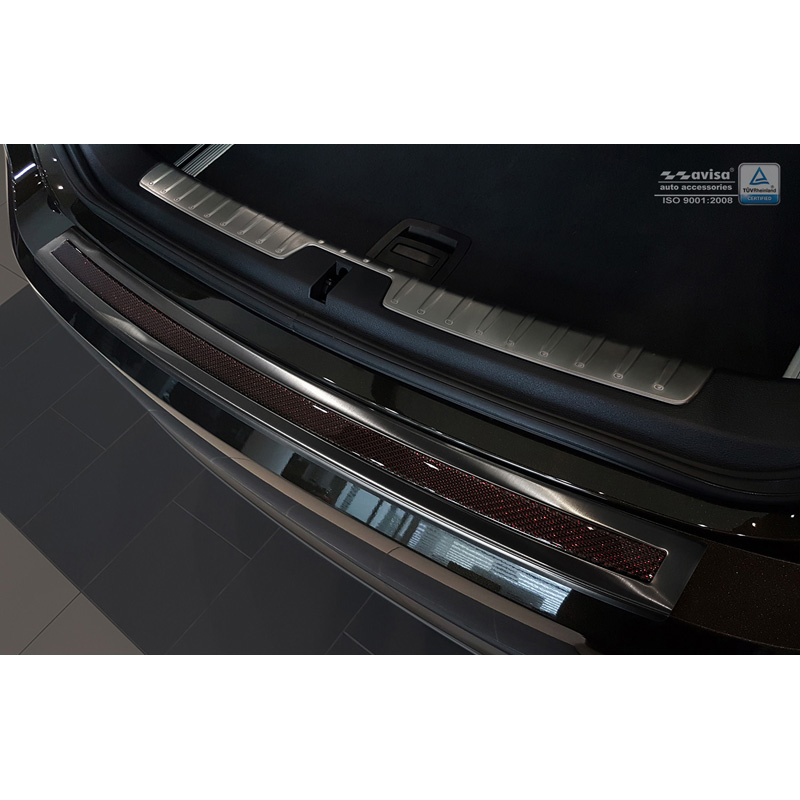 RVS Achterbumperprotector 'Deluxe' BMW X6 F16 2014- Zwart/Rood-Z