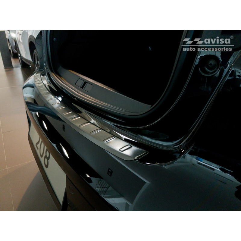 Zwart RVS Achterbumperprotector  Peugeot 208 II HB 5-deurs 2019-2023 & FL 2023- 'Ribs'