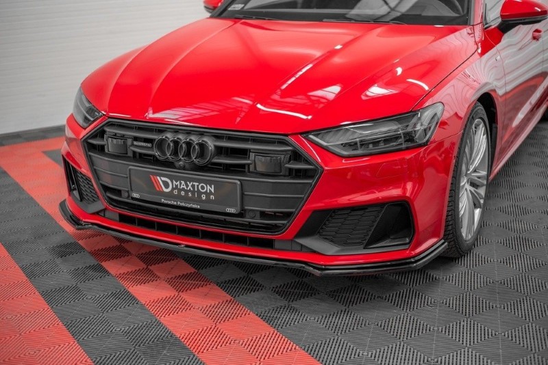 Voorspoiler V.1 Audi A7 C8 S-Line Maxton Glanzend Zwart
