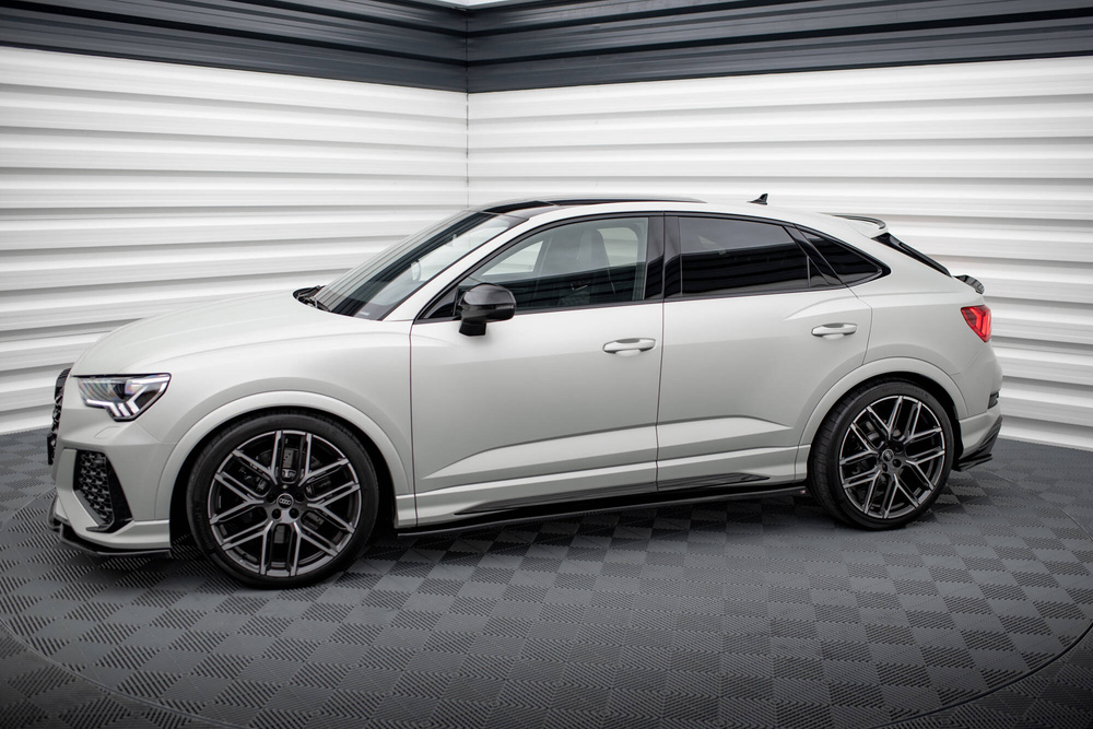 Zijskirts AUDI RSQ3 & Q3 S-Line Maxton Glans Zwart