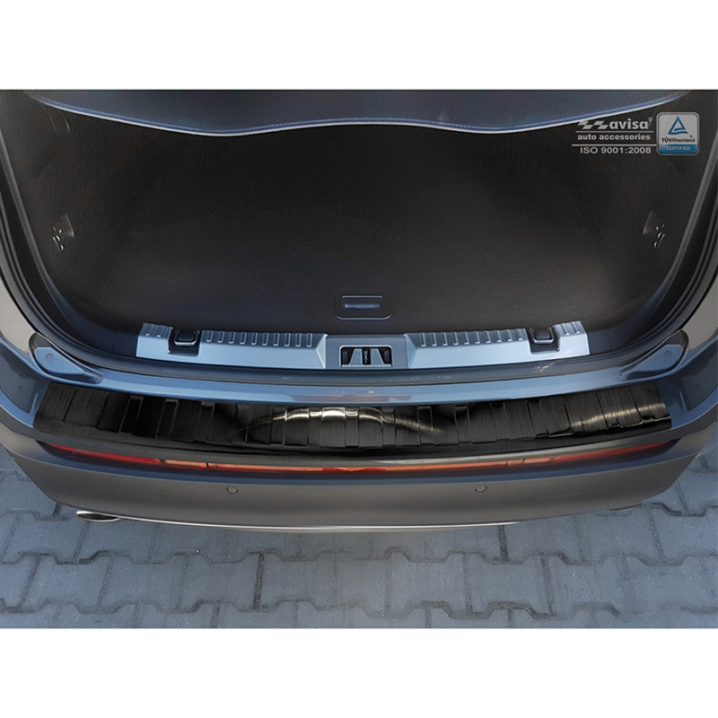 Zwart RVS Achterbumperprotector  Ford Edge II 2014-2018 'Ribs'