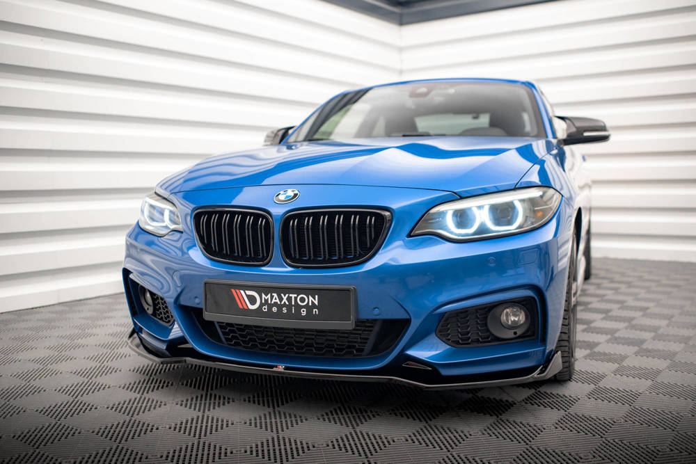 Voorspoiler V.1 BMW 2 Serie M Pakket F22 Maxton Glans Zwart