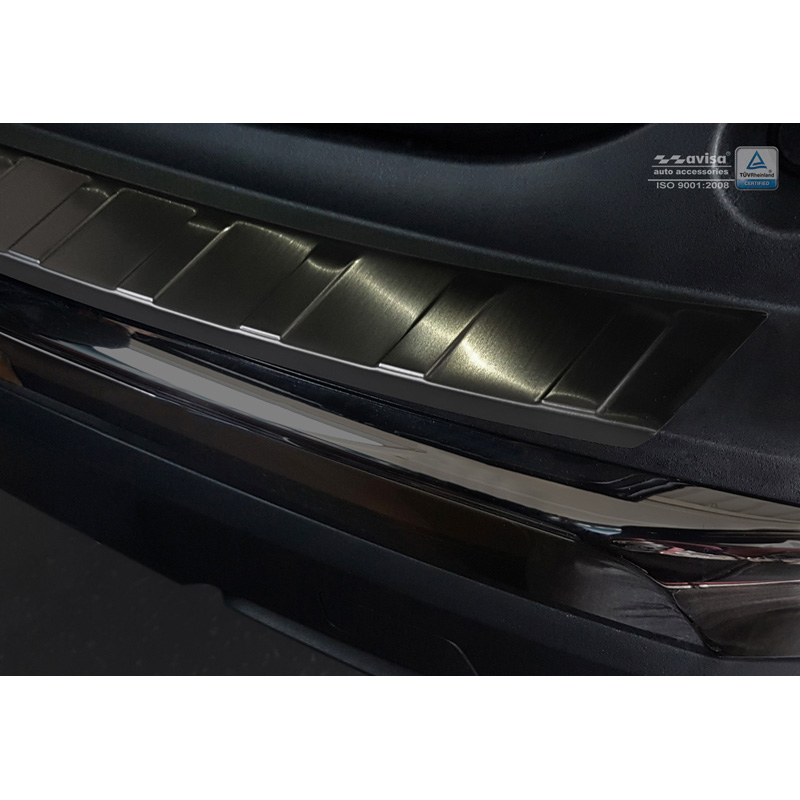 Zwart RVS Achterbumperprotector  Peugeot 3008 II 2016- 'Ribs'
