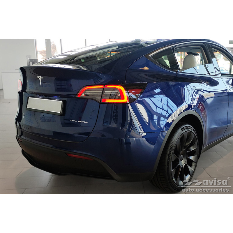 Zwart RVS Achterbumperprotector  Tesla Model Y 2020-