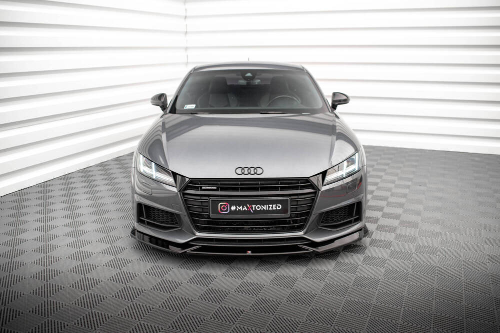 Voorspoiler V.1 Audi TT S-Line / TTS 8S Maxton Glans Zwart