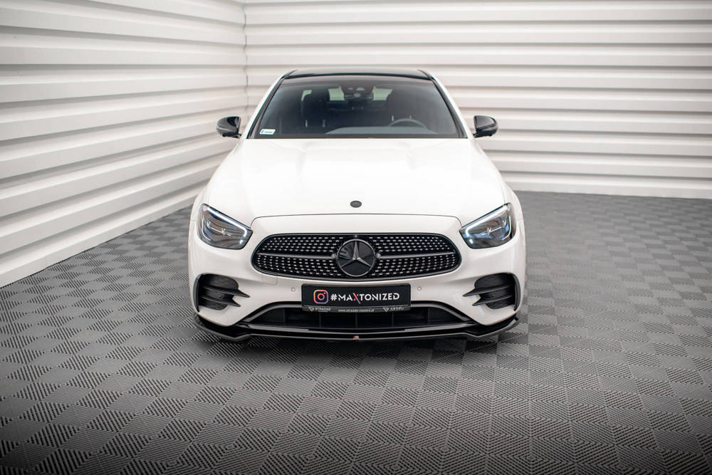 Voorspoiler V.1 Mercedes E Klasse W213 FL AMG Line Maxton Glans Zwart