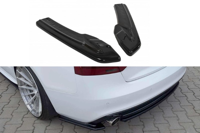 Achterzij Spoilers Audi A5 S-Line 8T FL Coupe Glanzend Zwart