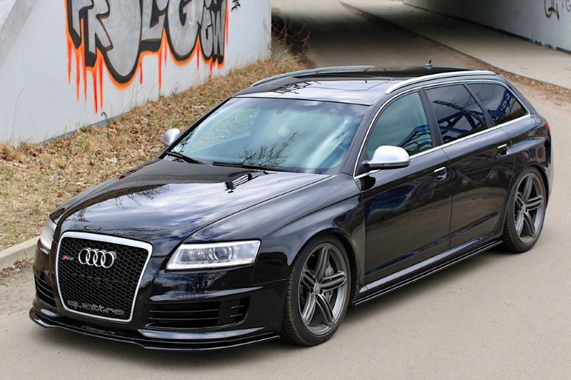 Zijskirts Diffusers Audi RS6 C6 Glanzend Zwart