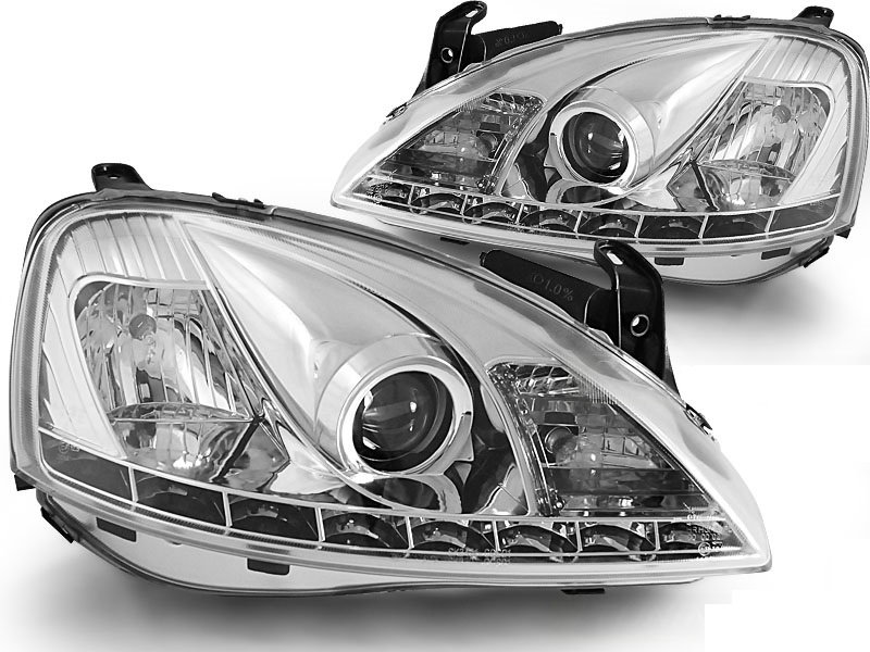 Faros Opel Corsa C Dayline Los ojos del Diablo cromo