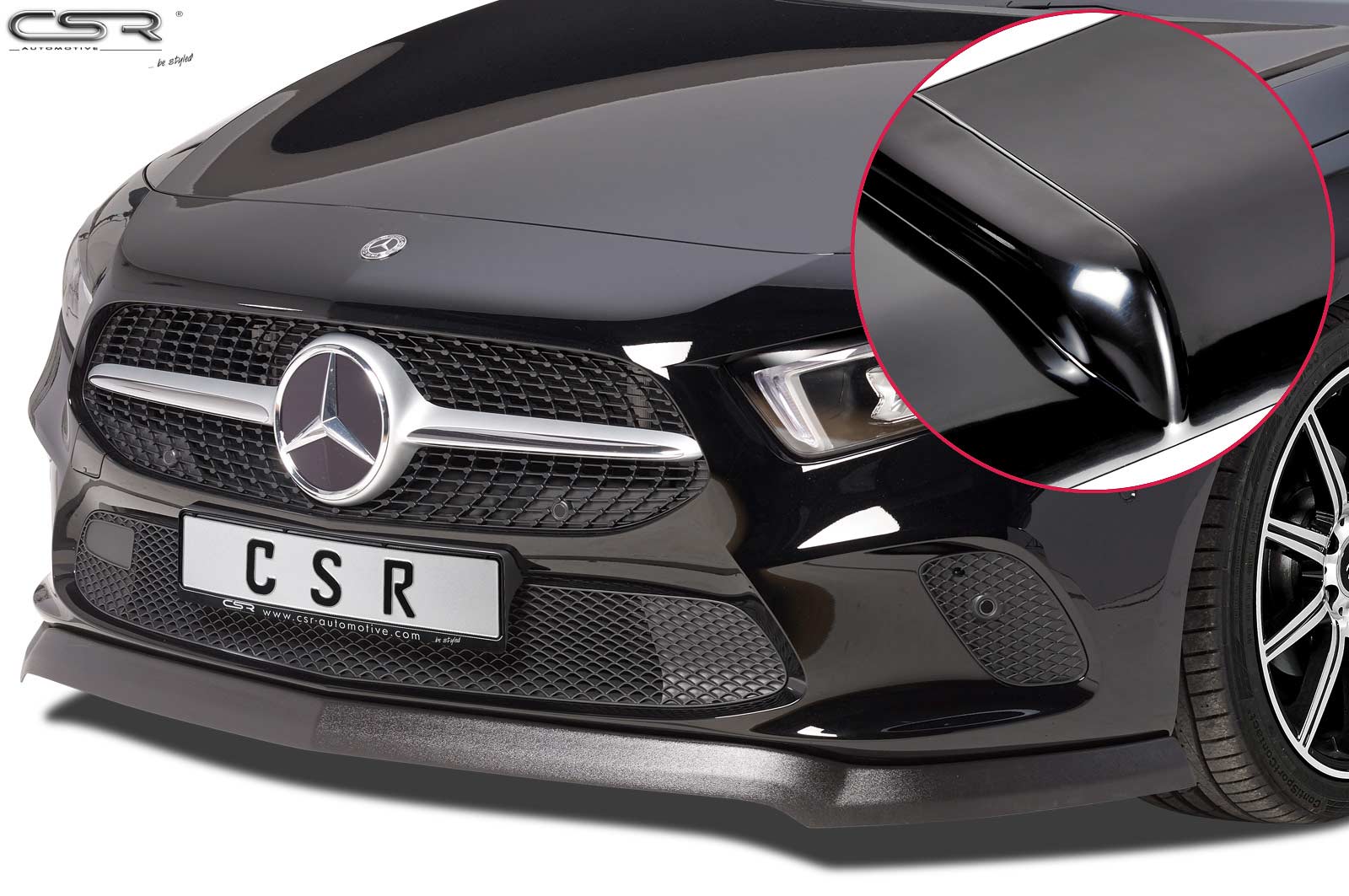 Voorspoiler Mercedes A-Klasse W177 Glans Zwart