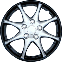 4-Delige Wieldoppenset Alaska 16-inch zwart/zilver