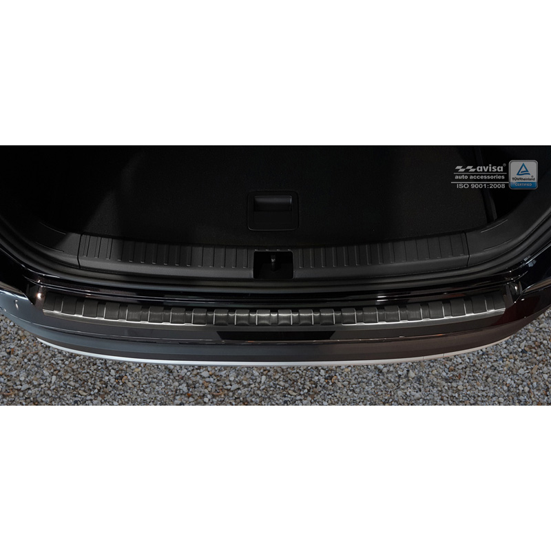 Zwart RVS Achterbumperprotector  Seat Ateca 2016-2020 & FL 2020- 'Ribs'