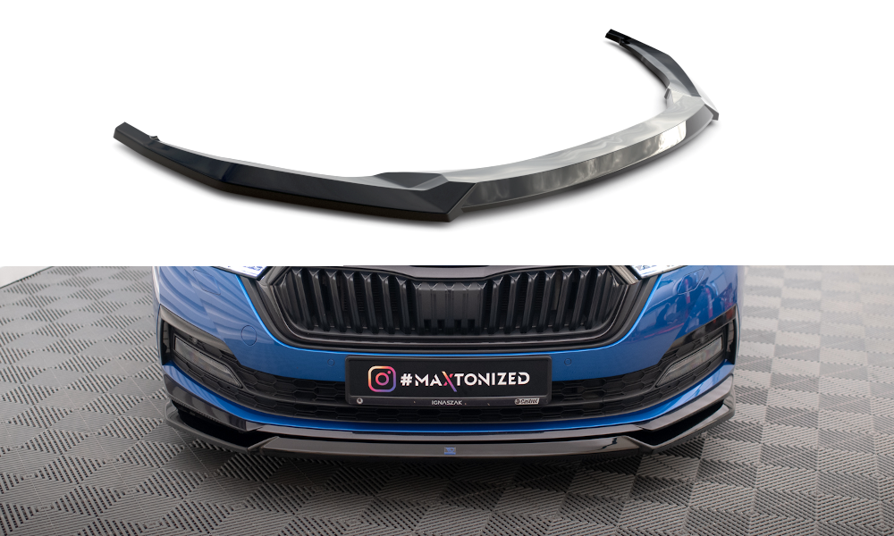 Voorspoiler V.2 Skoda Octavia Sportline Maxton Glans Zwart