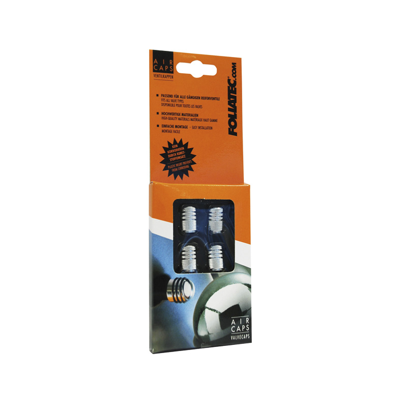 Foliatec AirCaps ventieldoppenset Aluminium - 4 stuks - 3 rubberen ringen