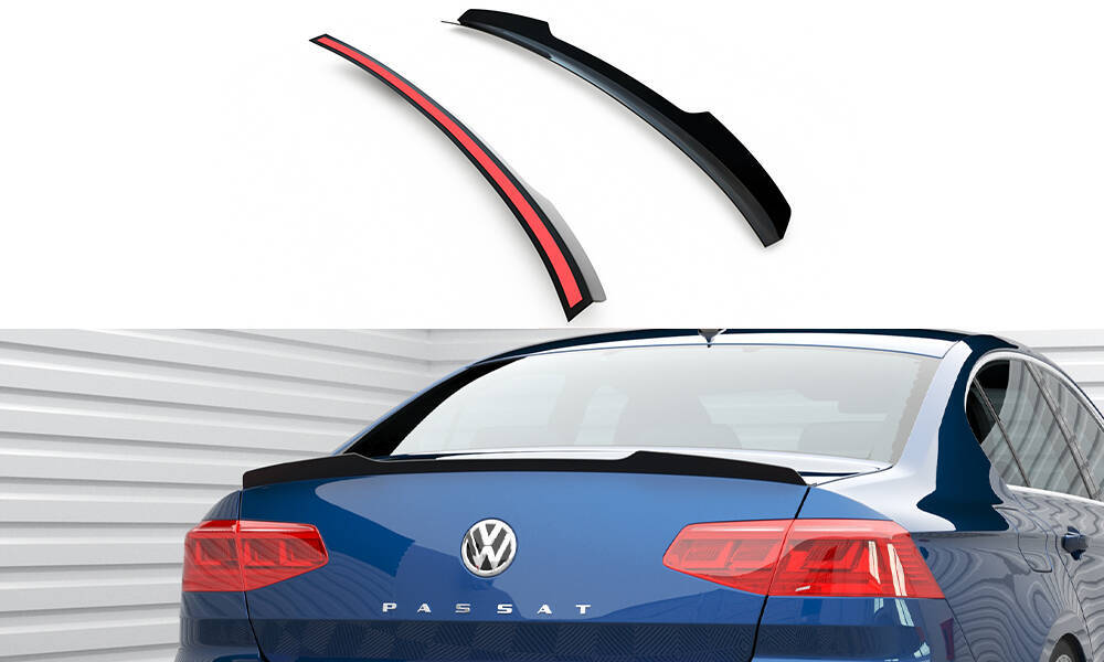 Spoiler Volkswagen Passat Sedan R-Line B8 Glans Zwart Maxton