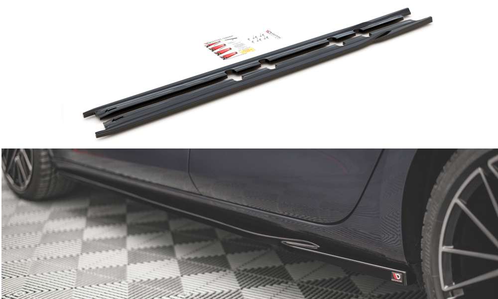 Zijskirts V.1 Seat Leon FR Maxton Glans Zwart