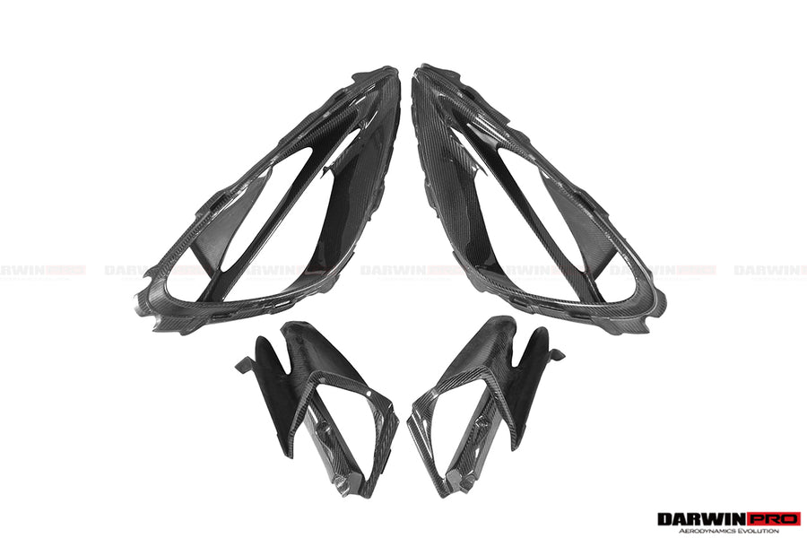McLaren 720s Dry Carbon Fiber Headlight Inserts Trim Replacement 2017-2020