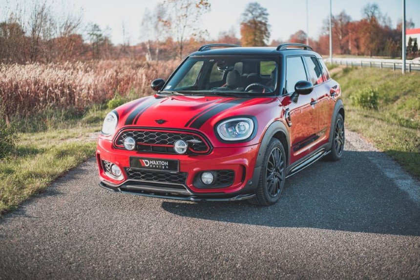 Voorspoiler Mini Countryman F60 Maxton Design glans zwart V.2