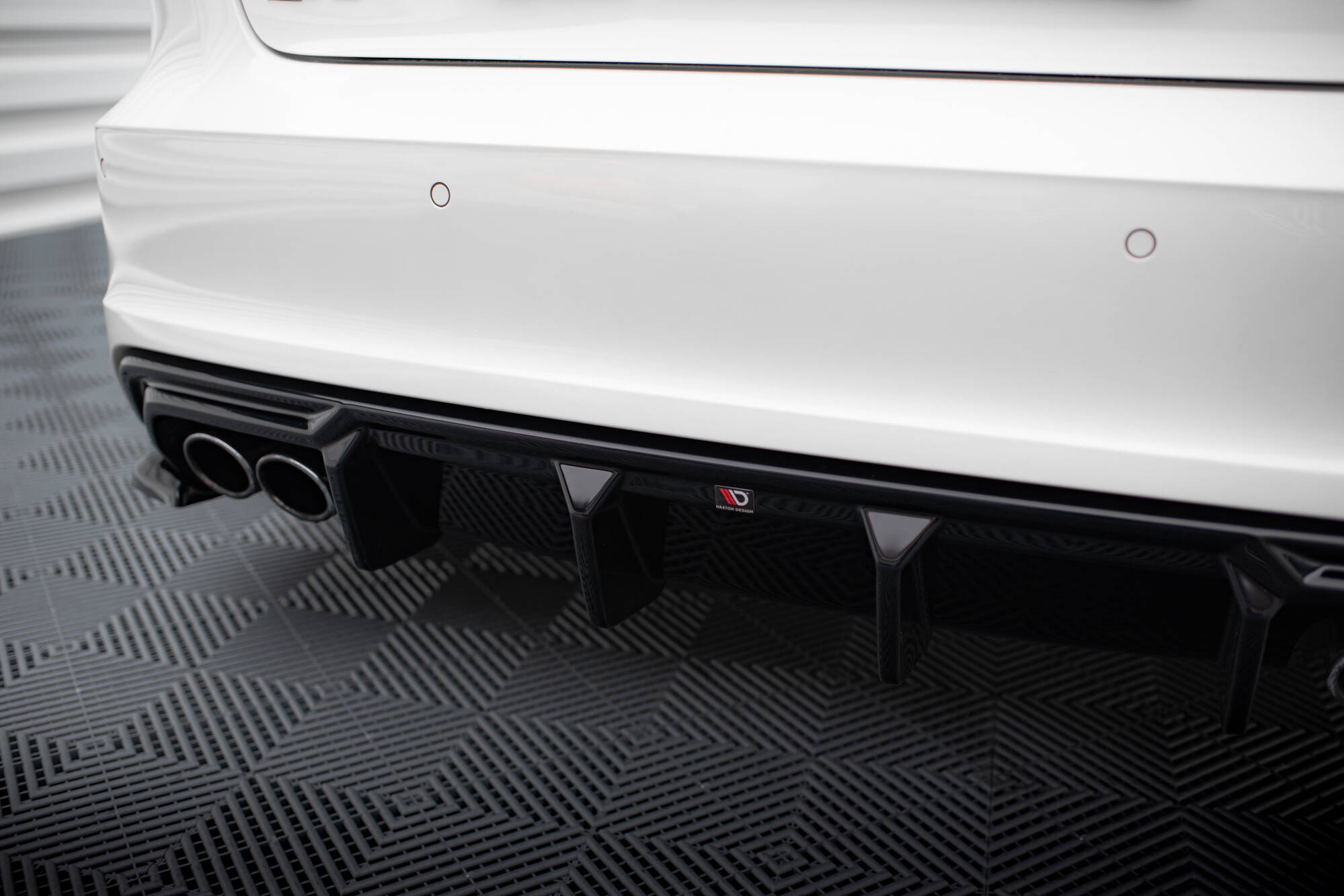 Achter Diffuser Audi S3 Sportback 8V Maxton Glanzend zwart