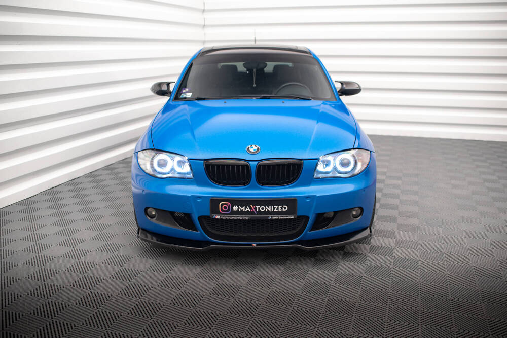 Voorspoiler V.1 BMW 1 Serie M Pakket E87 Maxton Glans Zwart