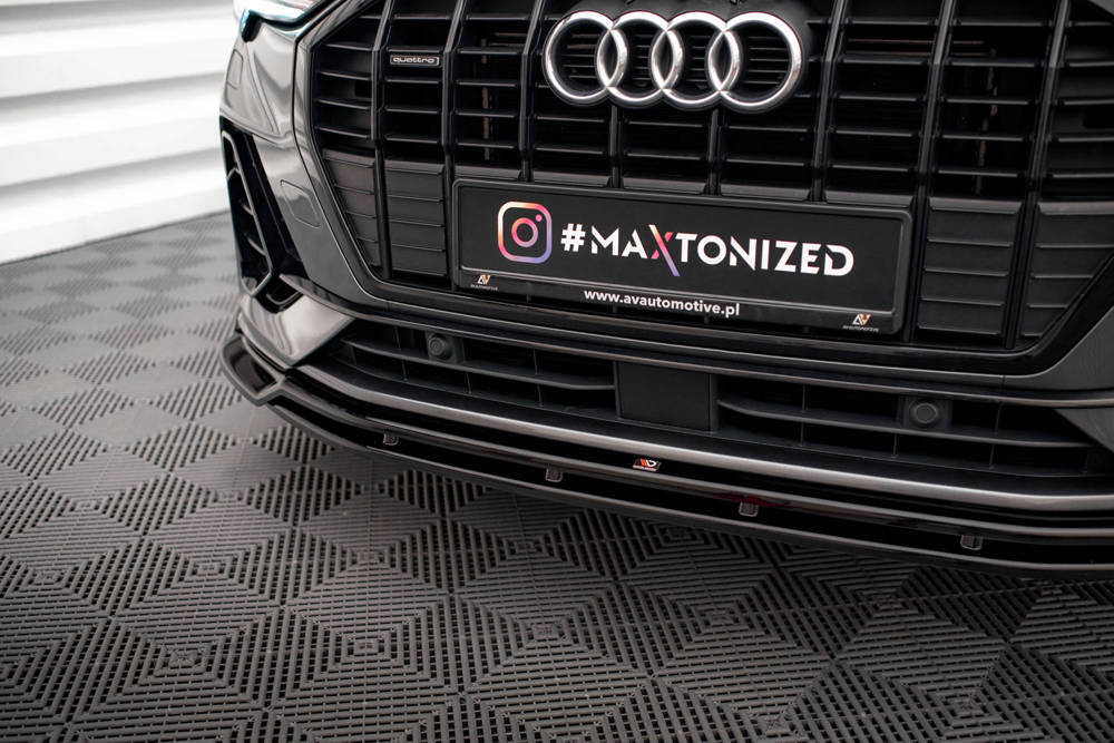 Voorspoiler V.2 Audi Q3 S-Line F3 Maxton Glans Zwart