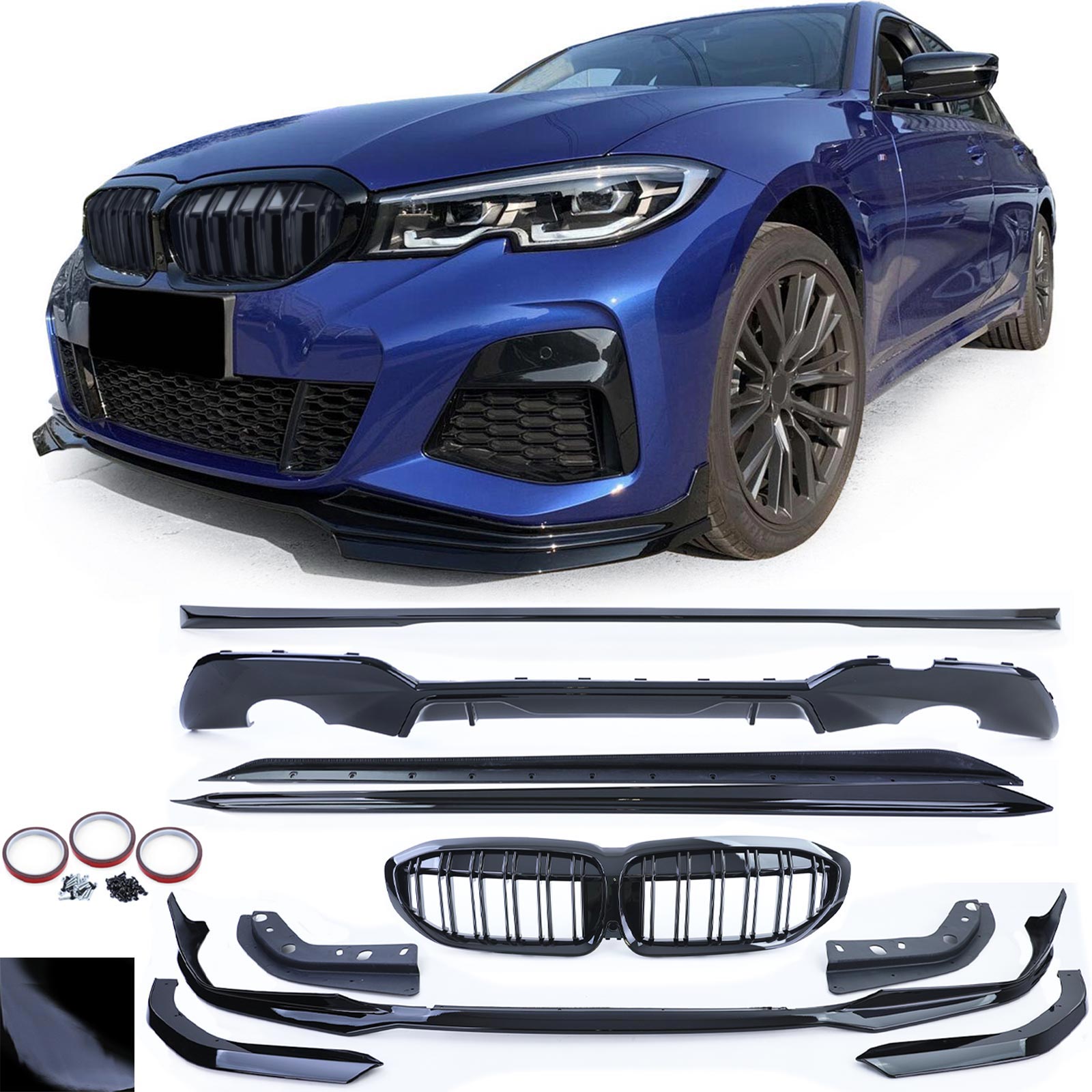 Bodykit BMW 3 Serie G20 Glans Zwart Look M-Pakket