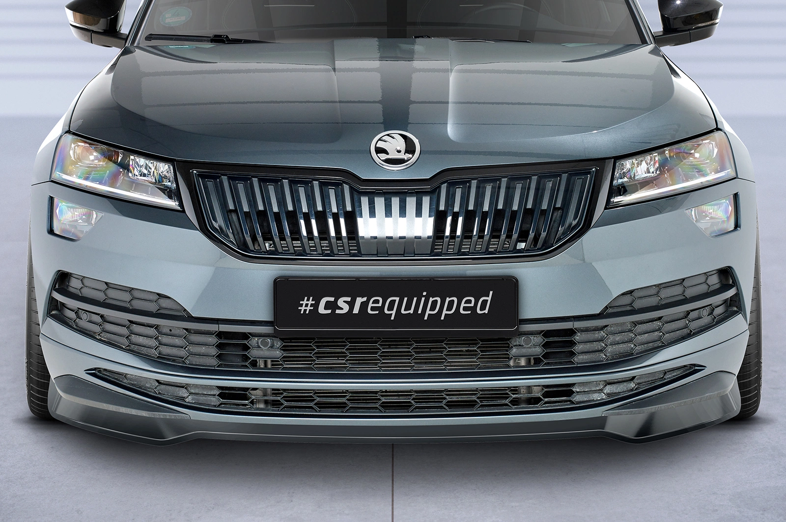 Voorspoiler Skoda Karoq SportLine Glans Zwart van CSR Automotive (2017-)